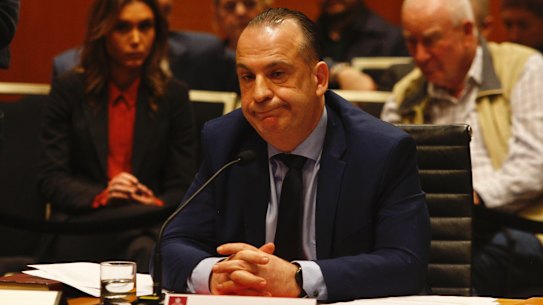 Racing NSW boss Peter V’landys clashed with upper house MP Mark Latham a parliamentary hearing last month.