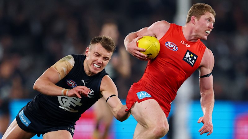 AFL LIVE: Young Eagle’s scary knee injury; Blues, Suns battle as Anderson delivers goal-of-the-year contender