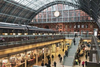 London’s St Pancras Station (pictured) and King Cross Station are part of retail and commercial centres similar to one  being developed at the Woolloongabba Cross River Rail site.