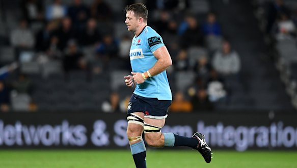 Off: Jed Holloway leaves the field after his  red card against the Sharks.