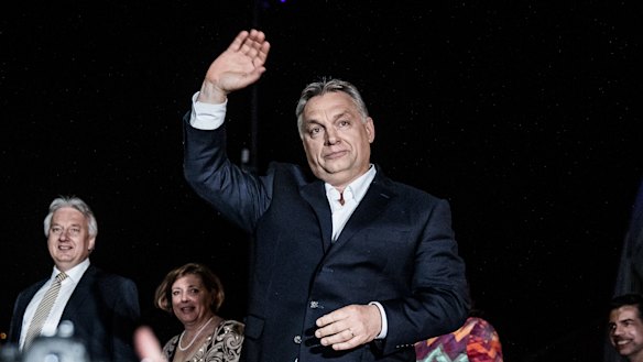 Hungarian Prime Minister Viktor Orban at the Fidesz party headquarters in 2018.