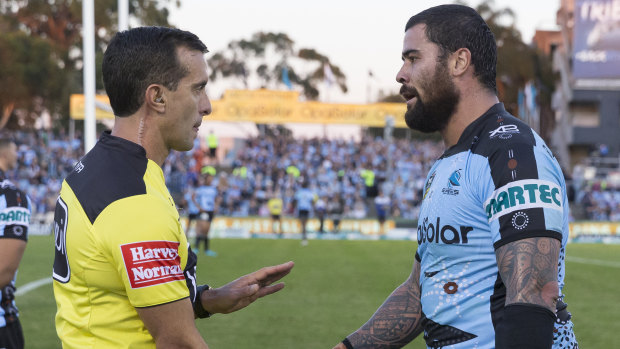 Written warning: Cronulla's Andrew Fifita is in strife once again.
