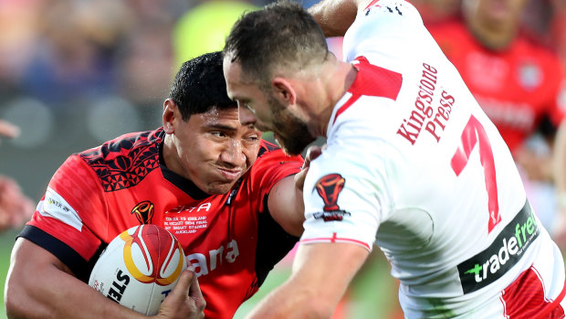 New powerhouse: Jason Taumalolo's Tonga were the smash hit of the Rugby League World Cup.
