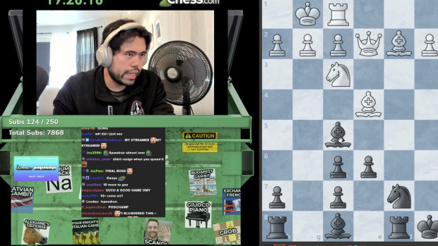 Chess grandmaster Hikaru Nakamura’s Twitch stream. 