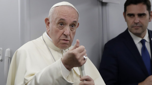 Pope Francis spoke to reporters aboard the papal plane after visiting Panama.