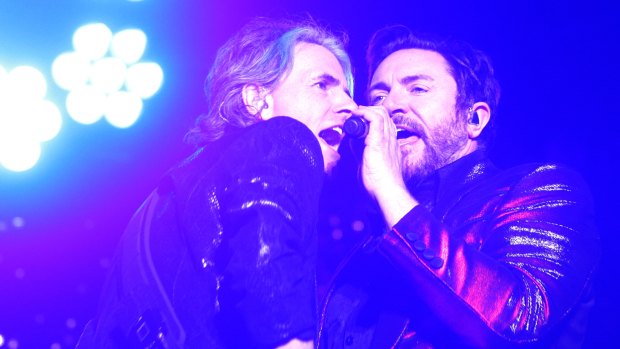 Duran Duran bassist John Taylor (left) and singer Simon Le Bon.