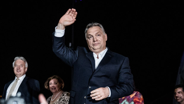 Hungarian Prime Minister Viktor Orban at the Fidesz party headquarters in 2018.