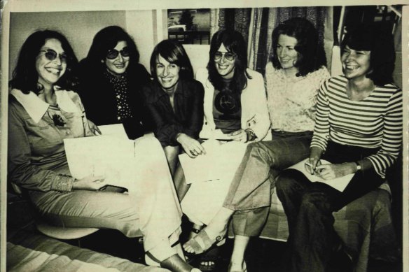 “Whitlam Supergirls” Dany Torsh, Eva Cox, Suzanne Baker, Anne Summers, Elizabeth Reid and Ryan in 1973.