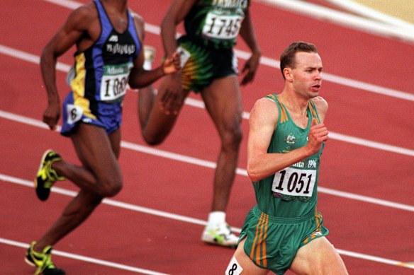 Mark Ladbrook competing in the 400m sprint at the 1996 Atlanta Olympic Games.