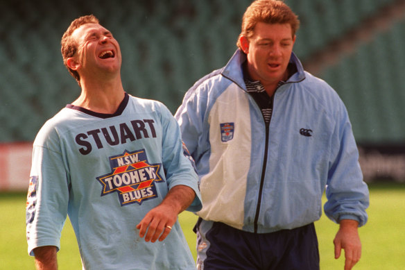 Good one Gus ... Ricky Stuart with Phil Gould