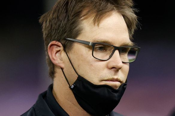 Disenchanted: Carlton coach David Teague.