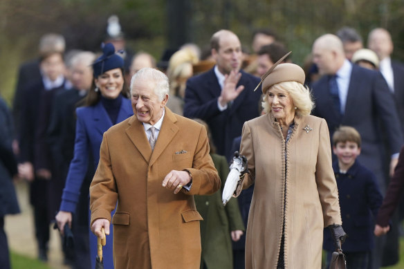 King Charles III, Queen Camilla and family arrive at Magdalene Church in Sandringham in Norfolk for the Christmas Day service.