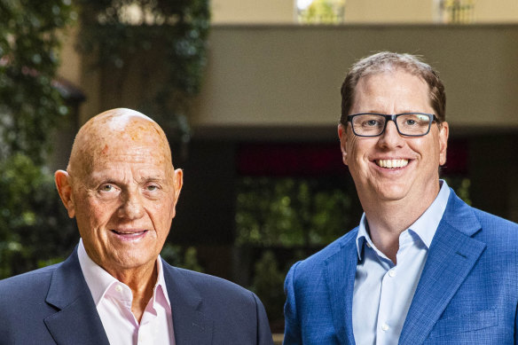 Solomon Lew (left) and the incoming CEO of Premier Retail Richard Murray.