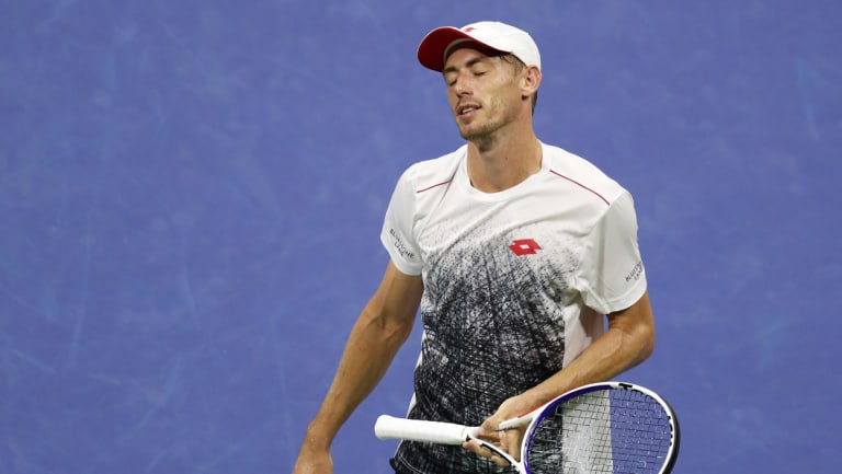 John Millman was unable to take a set against Novak Djokovic.