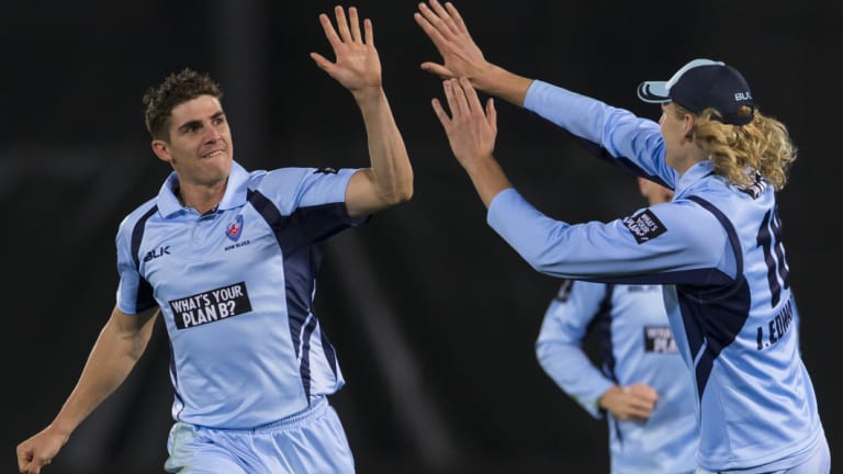 On fire: Sean Abbott claimed five wickets for NSW in their first win of the one-day season.