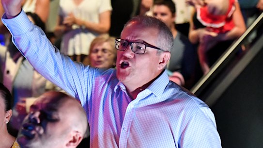 Prime Minister Scott Morrison at Horizon Church on Easter Sunday.