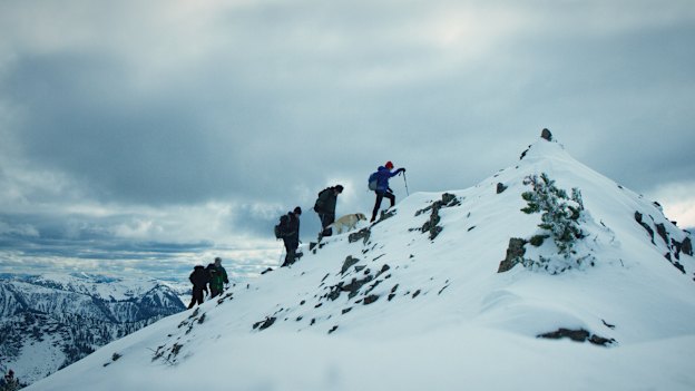 The Lowe-Anker family hiking Alex Lowe Peak in Montana. As Conrad Anker helped raise his best friend’s three sons, “There was always that feeling of being an imposter.”