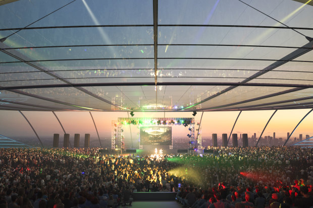 The aquatic centre in concert mode.