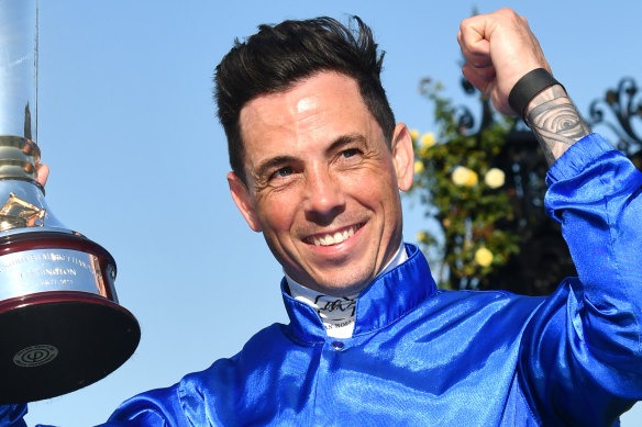 Dean Holland after the biggest moment of his career, winning the 2023 Newmarket Handicap.