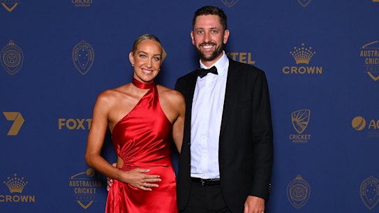 Olympian Madi Wilson and cricketer Matt Short at this year’s Cricket Australia awards. 