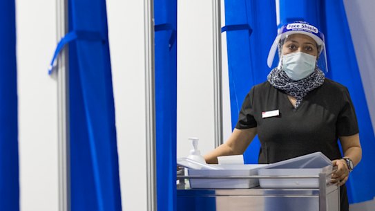 Mass vaccination hubs including the ones at Melbourne Exhibition Centre and Sydney Olympic Park will be crucial to the booster rollout.