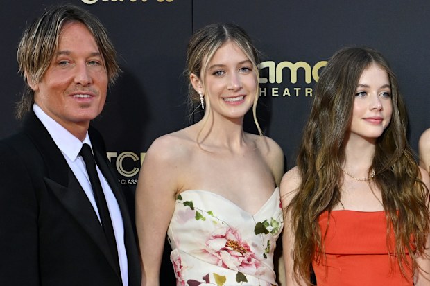 Keith Urban, Sunday Rose Kidman Urban, Faith Margaret Kidman Urban, Sybella Hawley, Nicole Kidman, and Antonia Kidman attend the 49th AFI Life Achievement Award Gala Tribute Celebrating Nicole Kidman at Dolby Theatre on April 27, 2024 in Hollywood, California