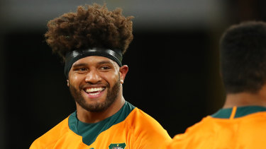 Rob Valetini of the Wallabies looks on after victory.