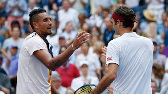 Respect: Kyrgios avoided the histrionics and gave credit to Federer for his display.