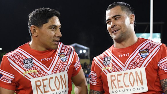 Popular: Andrew Fifita and his Tonga teammates will play in front of a sell-out crowd.