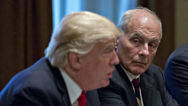 John Kelly, White House chief of staff, with Trump in October.