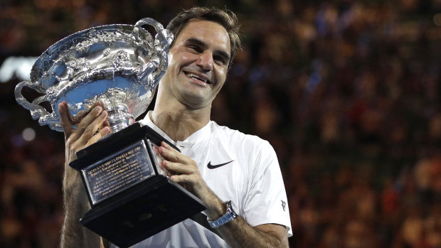 The last major title: Federer after winning the 2018 Australian Open.