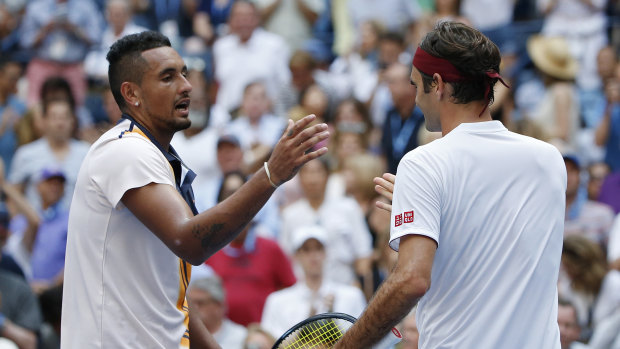 Respect: Kyrgios avoided the histrionics and gave credit to Federer for his display.