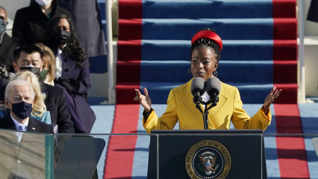 American poet Amanda Gorman during the inauguration ceremony Joe Biden last week.
