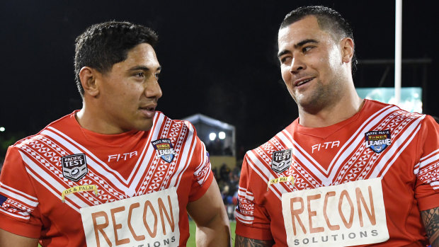 Popular: Andrew Fifita and his Tonga teammates will play in front of a sell-out crowd.