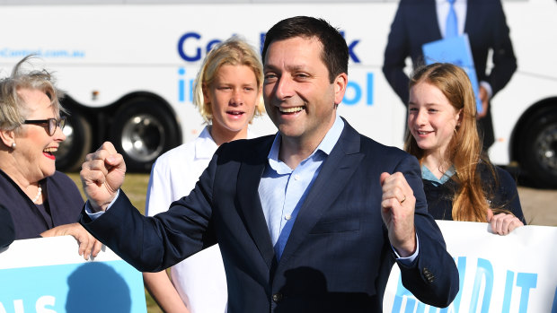 Matthew Guy pledges funding for aquatic centre in Torquay on Tuesday.