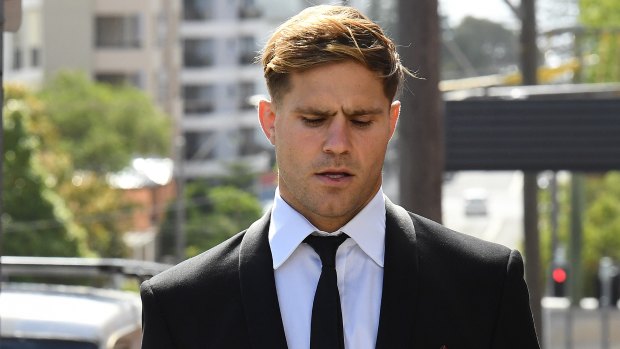 St George Illawarra footballer Jack de Belin, 29, has pleaded not guilty to aggravated sexual assault.