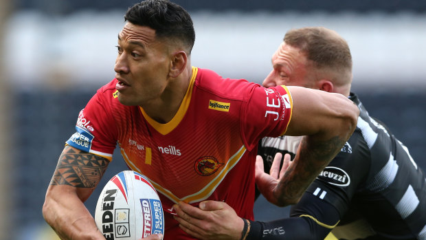 Israel Folau during his first Super League game on British soil last month.