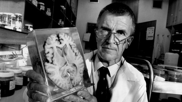 Professor John Hilton in 1993, shortly after he took over as head of the NSW Institute of Forensic Medicine. 