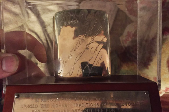 Julian Burnside, QC, and Julian McMahon, SC, both have their names inscribed on the case.