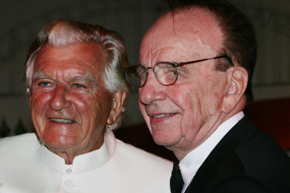 Bob Hawke and Rupert Murdoch pictured in 2009.
