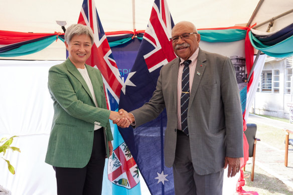 Senator Penny Wong and Fiji Prime Minister Sitiveni Rabuka.
