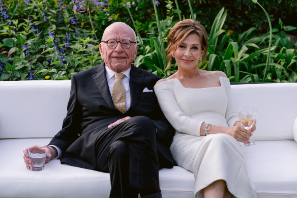 Rupert Murdoch, 93, at his wedding to 67-year-old Elena Zhukova.