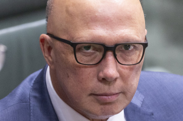 Opposition Leader Peter Dutton during question time at Parliament House on Wednesday.