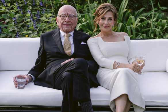 Rupert Murdoch and Elena Zhukova on their wedding day earlier this year.
