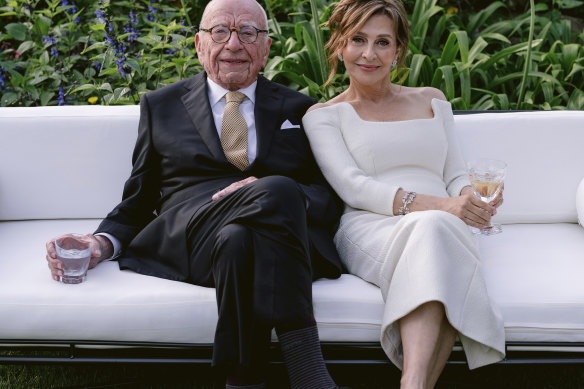 Rupert Murdoch and Elena Zhukova on their wedding day earlier this year.