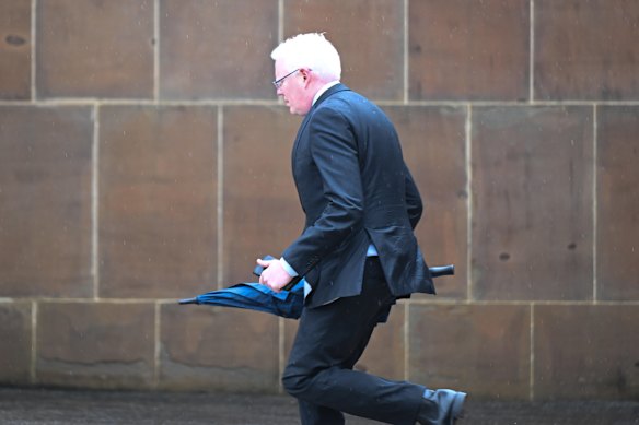 Convicted sex offender and independent MP Gareth Ward arrives at Darlinghurst Court on Wednesday. 