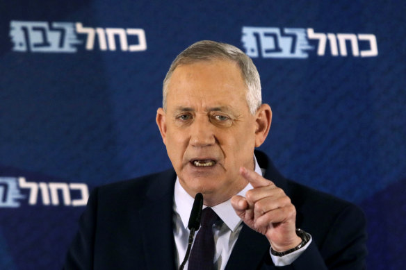 Blue and White party leader Benny Gantz.