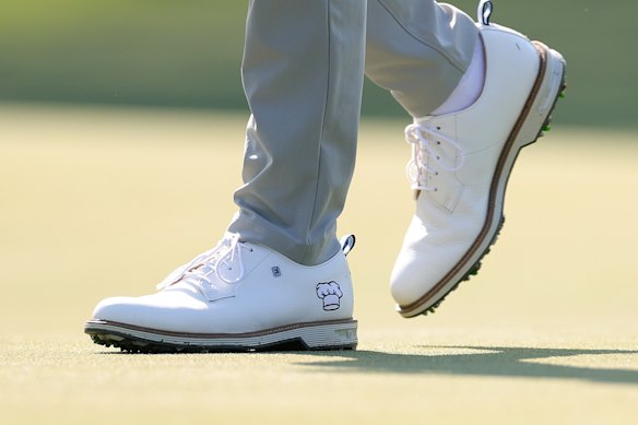 Min Woo Lee’s shoes at Augusta. 