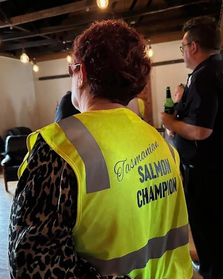 Braddon MP Anne Urquhart describes herself as a Tasmanian Salmon Champion.