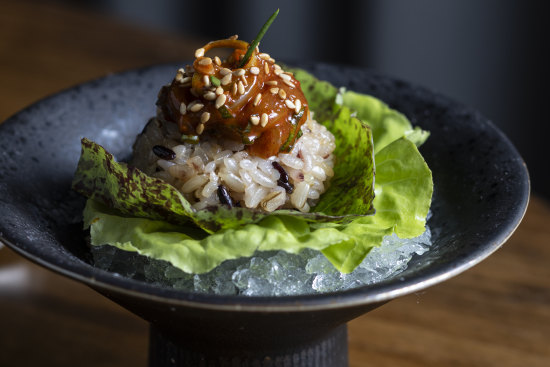 Salted calamari, seasoned rice, Geraldton wax.